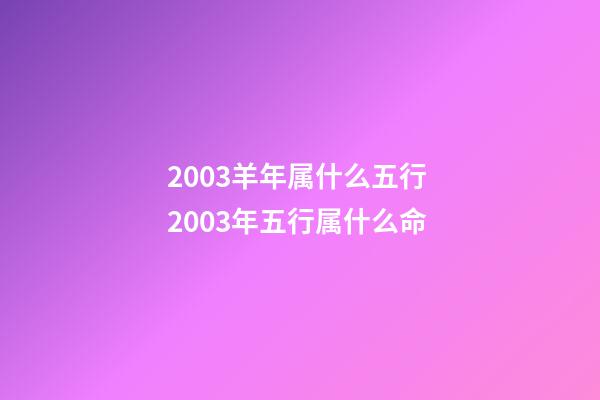 2003羊年属什么五行 2003年五行属什么命-第1张-观点-玄机派